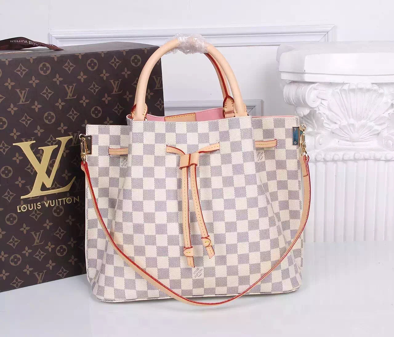 Louis Vuitton Damier Azur Canvas Shoulder Bag 41579 