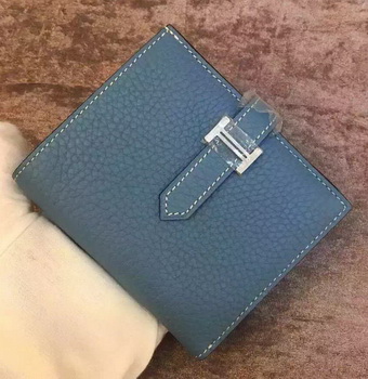 Hermes Bi-Fold Wallet Togo Leather H512 Blue