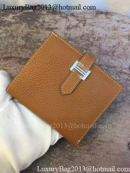 Hermes Bi-Fold Wallet Togo Leather H512 Brown