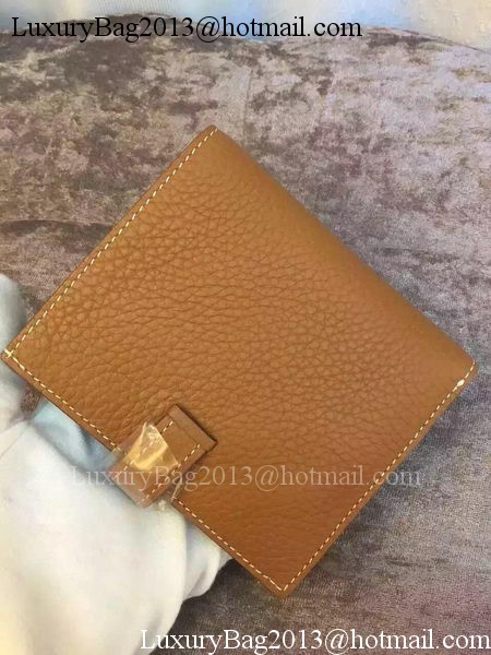 Hermes Bi-Fold Wallet Togo Leather H512 Brown