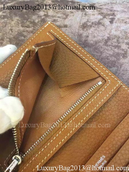 Hermes Bi-Fold Wallet Togo Leather H512 Brown