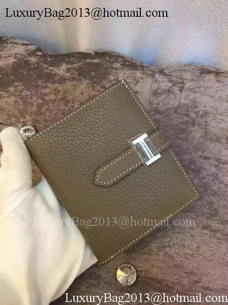 Hermes Bi-Fold Wallet Togo Leather H512 Grey