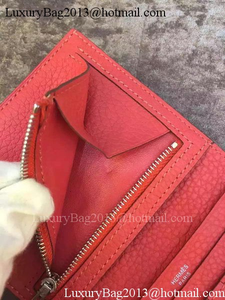 Hermes Bi-Fold Wallet Togo Leather H512 Light Red