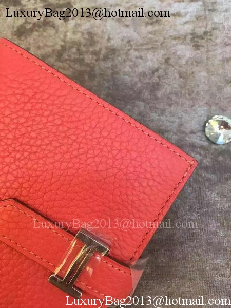 Hermes Bi-Fold Wallet Togo Leather H512 Light Red