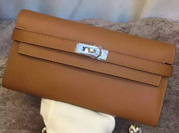 Hermes Kelly Wallet Epsom Leather H009 Brown