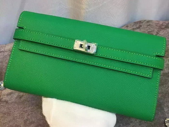 Hermes Kelly Wallet Epsom Leather H009 Green