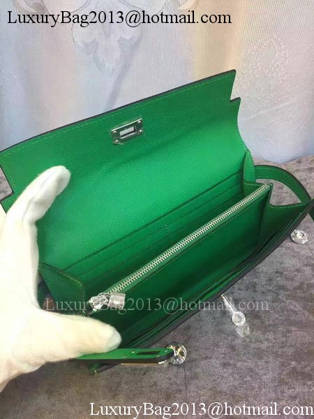 Hermes Kelly Wallet Epsom Leather H009 Green