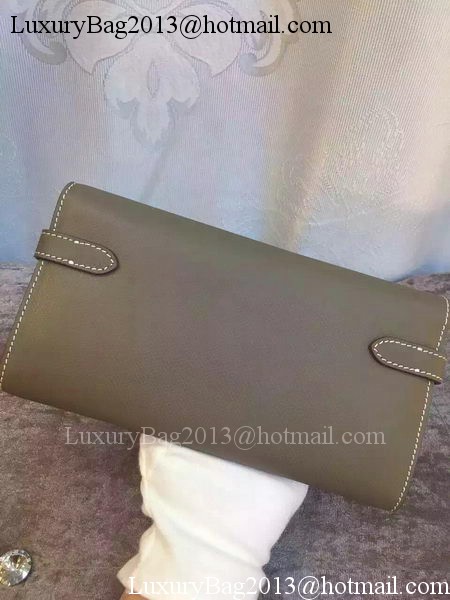 Hermes Kelly Wallet Epsom Leather H009 Grey