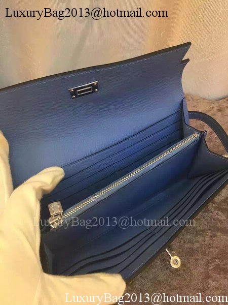 Hermes Kelly Wallet Epsom Leather H009 Light Blue