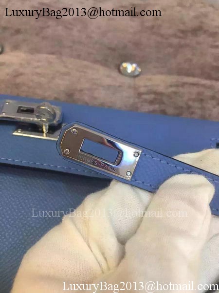 Hermes Kelly Wallet Epsom Leather H009 Light Blue