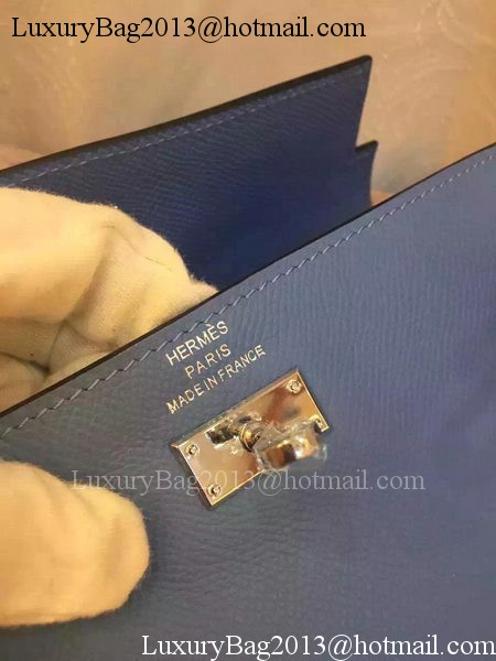 Hermes Kelly Wallet Epsom Leather H009 Light Blue