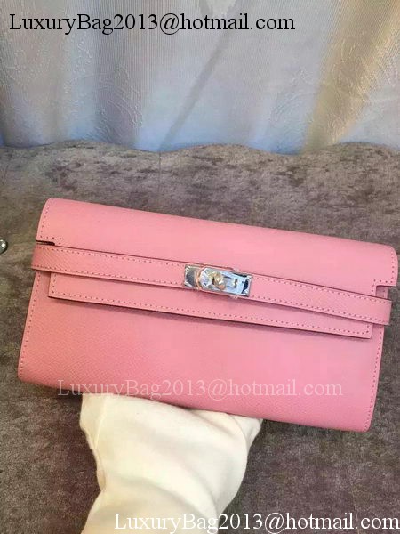 Hermes Kelly Wallet Epsom Leather H009 Pink