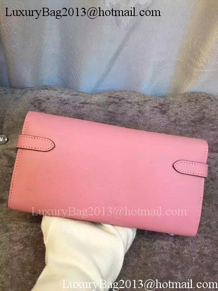 Hermes Kelly Wallet Epsom Leather H009 Pink