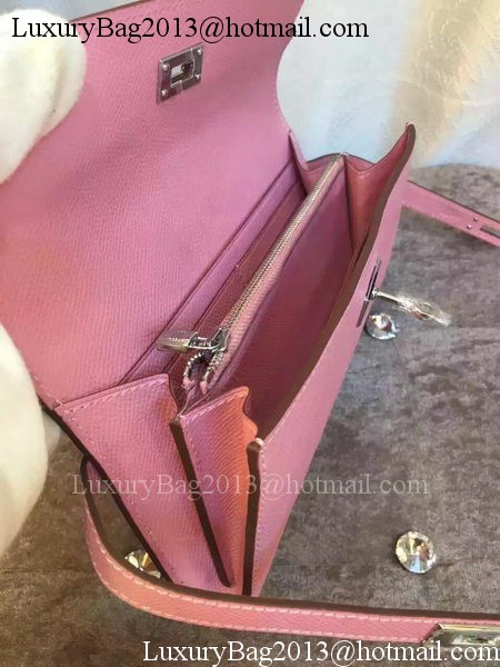 Hermes Kelly Wallet Epsom Leather H009 Pink