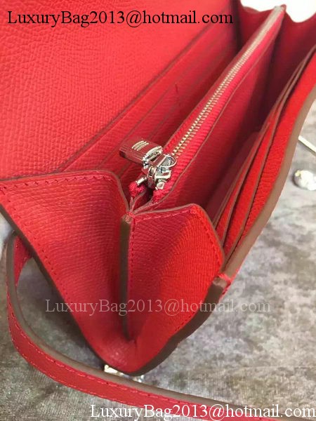 Hermes Kelly Wallet Epsom Leather H009 Red