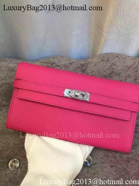 Hermes Kelly Wallet Epsom Leather H009 Rose