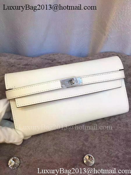 Hermes Kelly Wallet Epsom Leather H009 White