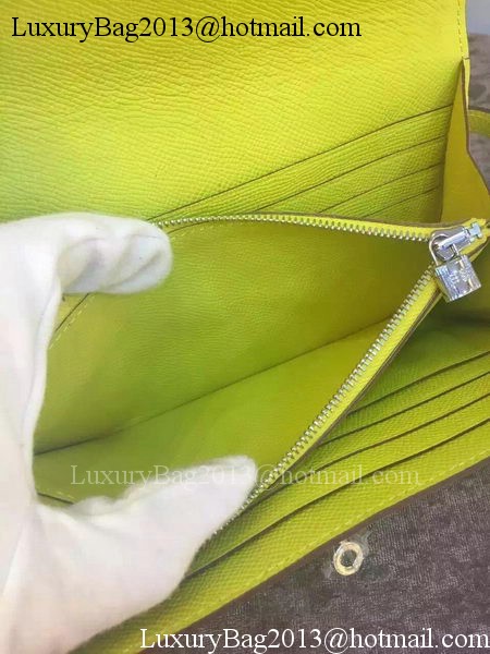 Hermes Kelly Wallet Epsom Leather H009 Yellow