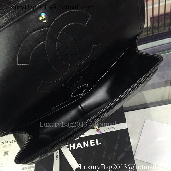 Chanel Classic Flap Bag Original Deerskin Leather A1113 Black