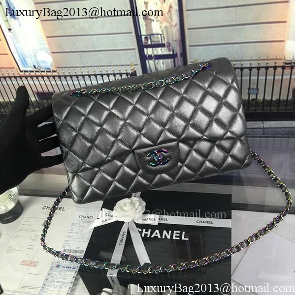 Chanel Classic Flap Bag Original Deerskin Leather A1113 Grey