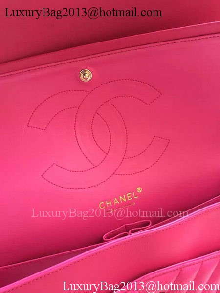 Chanel Classic Flap Bag Rose Sheepskin Chevron Quilting A1113 Gold