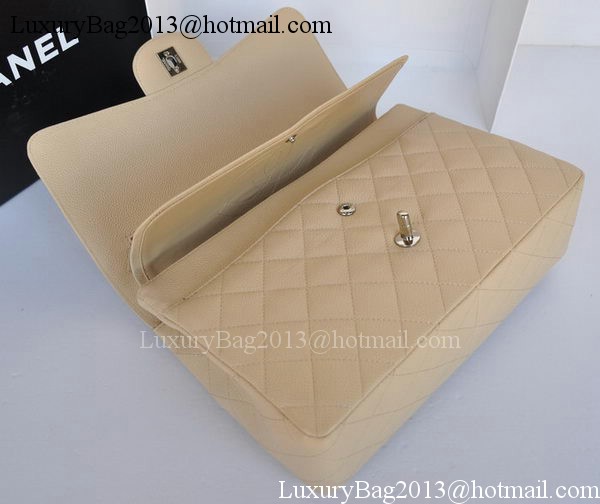 Chanel Jumbo Double Flaps Bag Apricot Cannage Pattern A36097 Silver