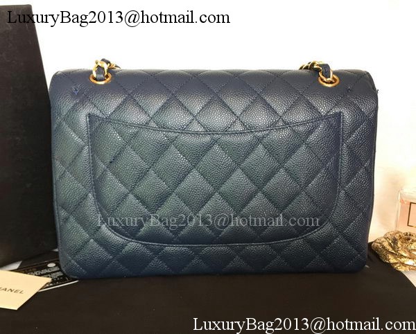 Chanel Jumbo Double Flaps Bag Blue Cannage Pattern A36097 Gold