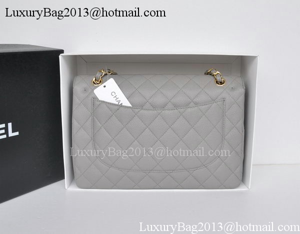 Chanel Jumbo Double Flaps Bag Grey Cannage Pattern A36097 Gold