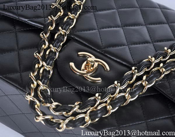 Chanel Maxi Classic Bag A36098 Black Sheepskin Gold