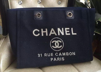 Chanel Medium Canvas Tote Shopping Bag A1679M Black