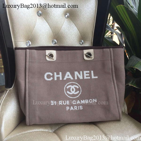 Chanel Medium Canvas Tote Shopping Bag A1679M Grey