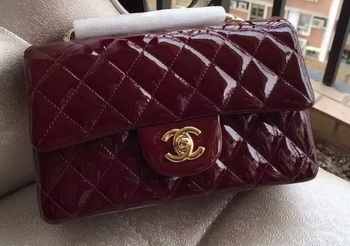 Chanel mini Classic Flap Bag Original Patent A1116 Burgundy