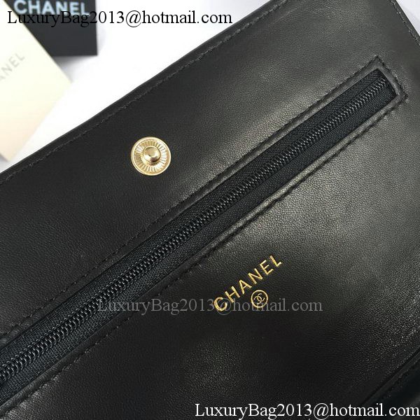 Chanel mini Flap Bag Black Sheepskin Leather A33814S Gold