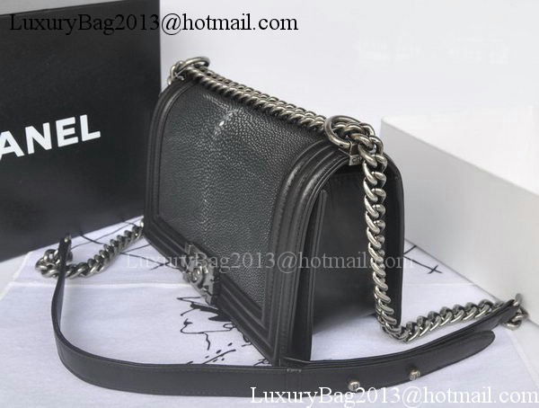 Boy Chanel Flap Shoulder Bag Pearl Leather A66230 Black