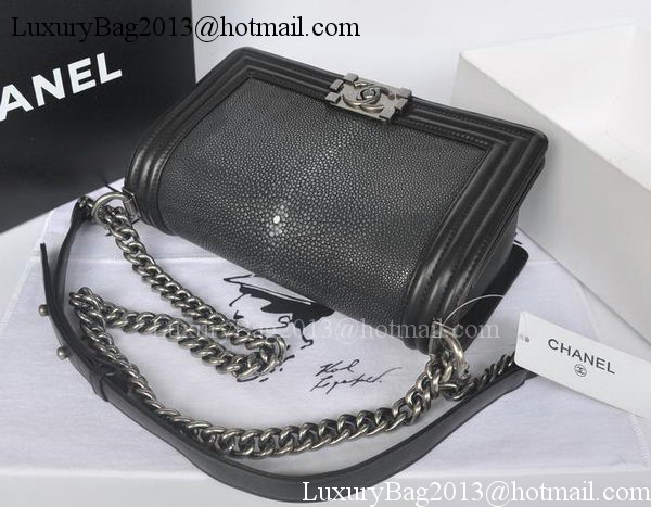 Boy Chanel Flap Shoulder Bag Pearl Leather A66230 Black