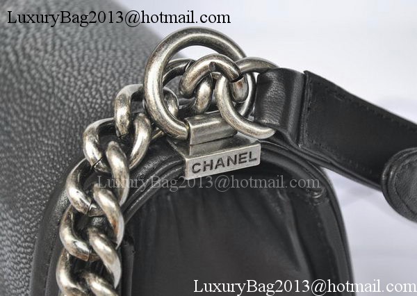 Boy Chanel Flap Shoulder Bag Pearl Leather A66230 Black