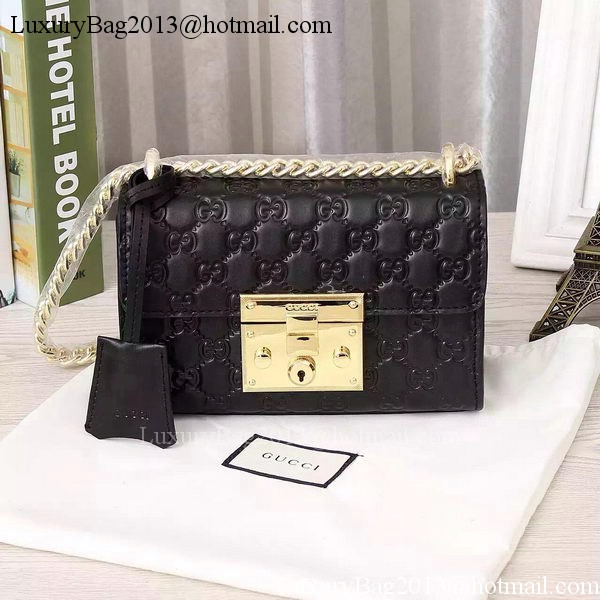 Gucci Padlock Gucci Signature Shoulder Bag 409487 Black