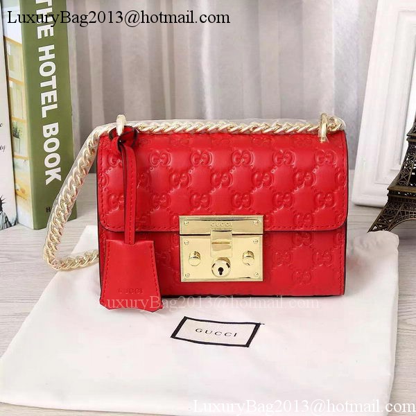 Gucci Padlock Gucci Signature Shoulder Bag 409487 Red