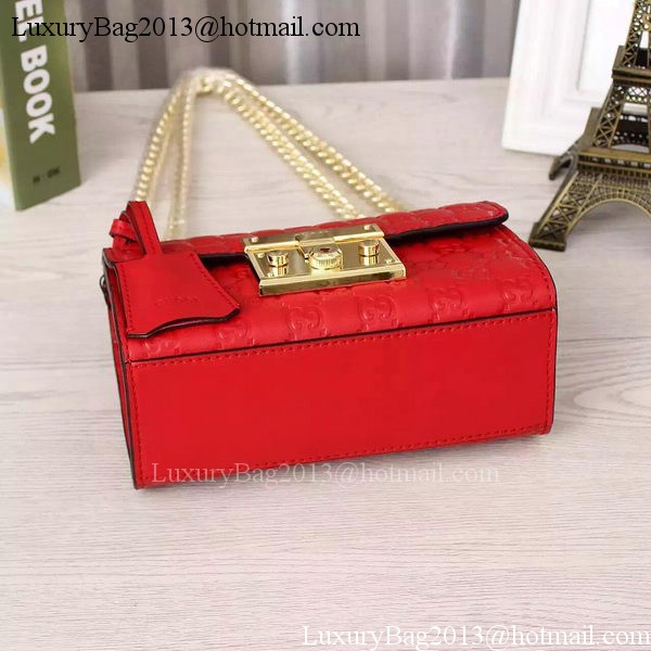 Gucci Padlock Gucci Signature Shoulder Bag 409487 Red