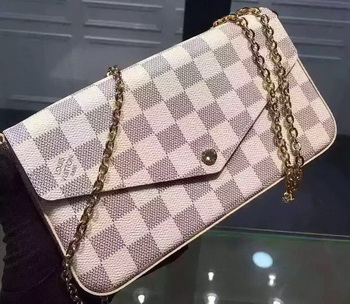 Louis Vuitton Damier Azur Canvas FELICIE CHAIN WALLET N61276