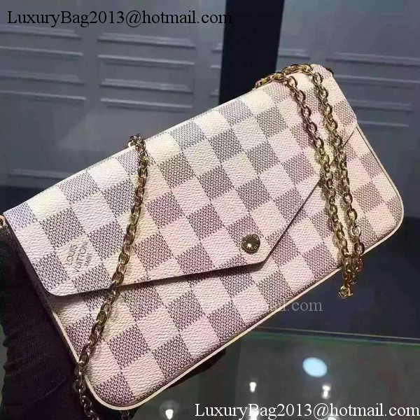 Louis Vuitton Damier Azur Canvas FELICIE CHAIN WALLET N61276