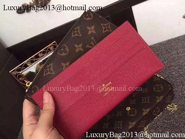 Louis Vuitton Monogram Canvas Felicie Chain Wallet M61276 Burgundy