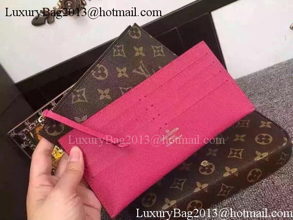 Louis Vuitton Monogram Canvas Felicie Chain Wallet M61276 Rose