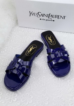 Yves Saint Laurent Patent Leather Slipper YSL287 Blue