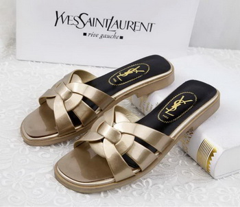 Yves Saint Laurent Patent Leather Slipper YSL287 Gold