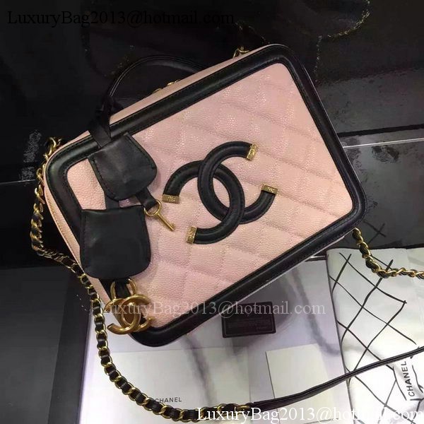 Chanel Shoulder Bag Original Calfskin Leather CHA6678 Pink&Black