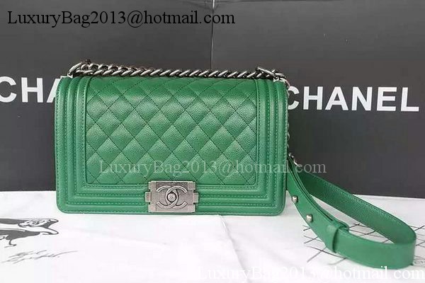 Boy Chanel Flap Shoulder Bag Caviar Leather A67086 Green