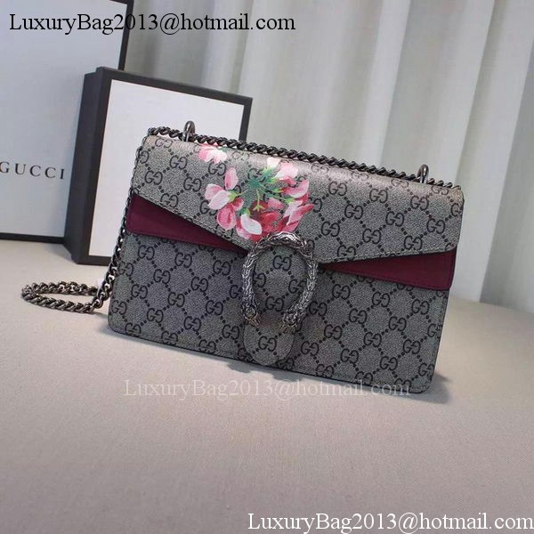 Gucci 400249 Rose Dionysus GG Supreme Canvas Shoulder Bag