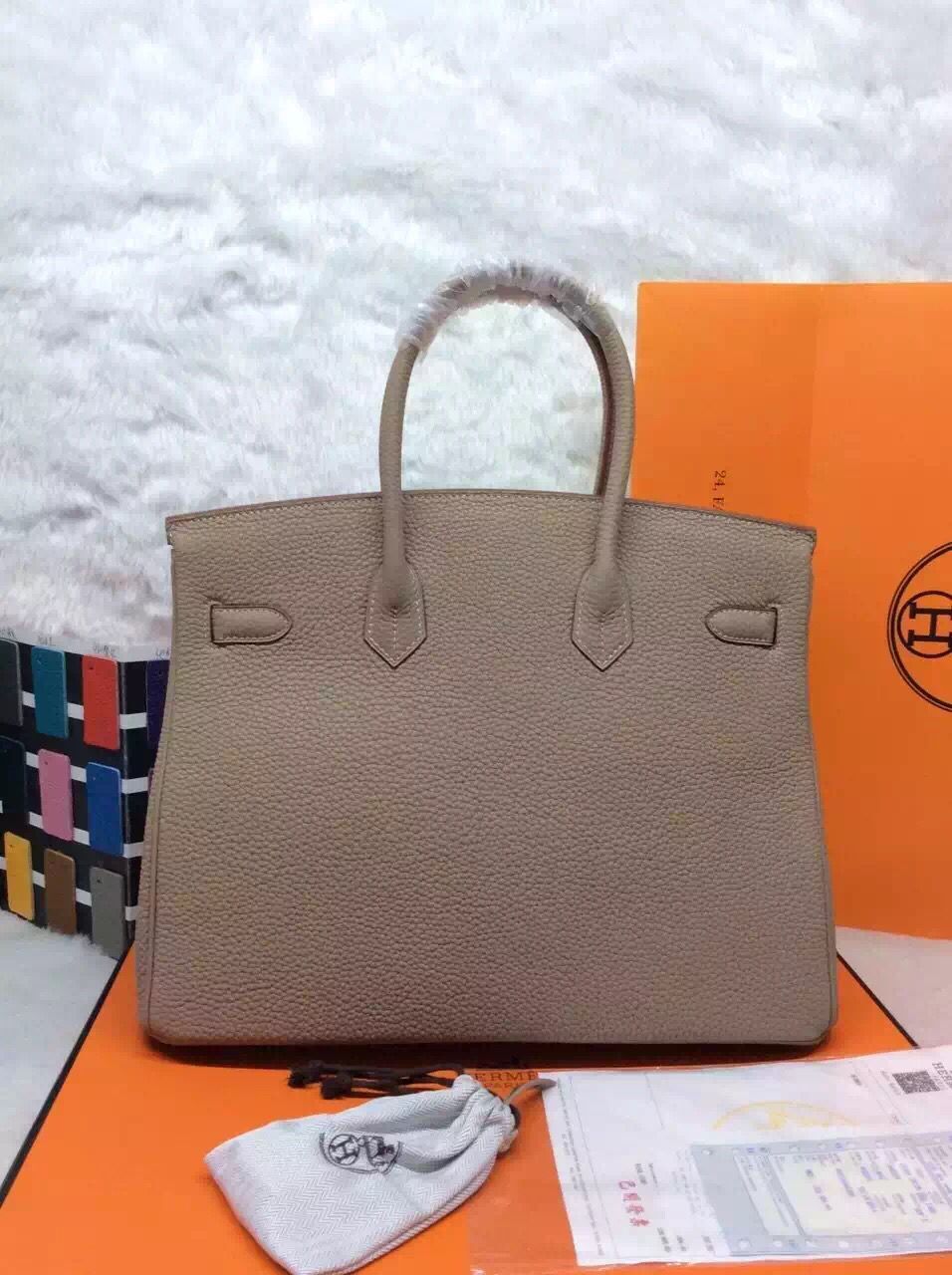 Hermes Birkin 35CM 30CM Tote Bag Grainy Leather H35H30 Grey