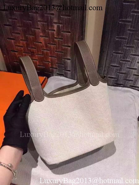 Hermes Picotin Lock 18cm Bag Canvas HPL8618T Dark Grey